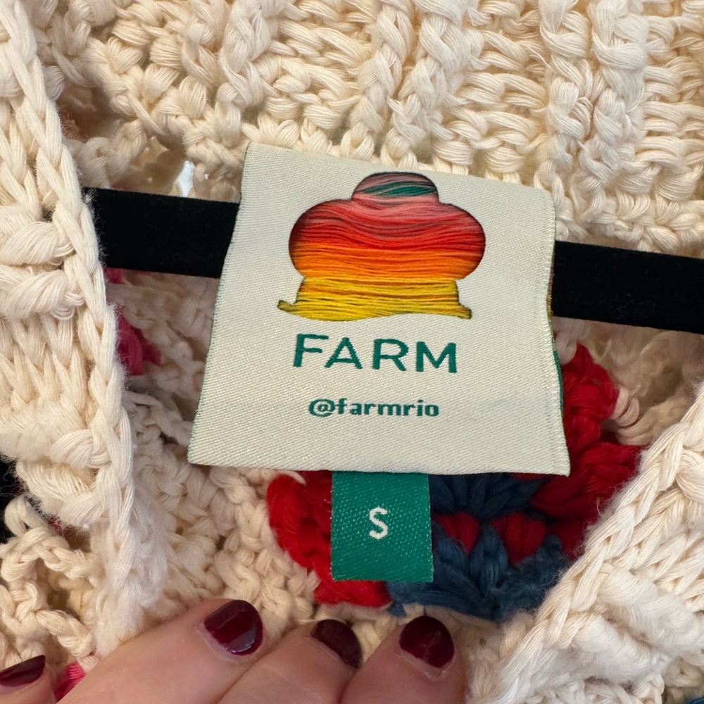 FARM Rio Multicolor Crochet Sweater - Picture 3 of 3